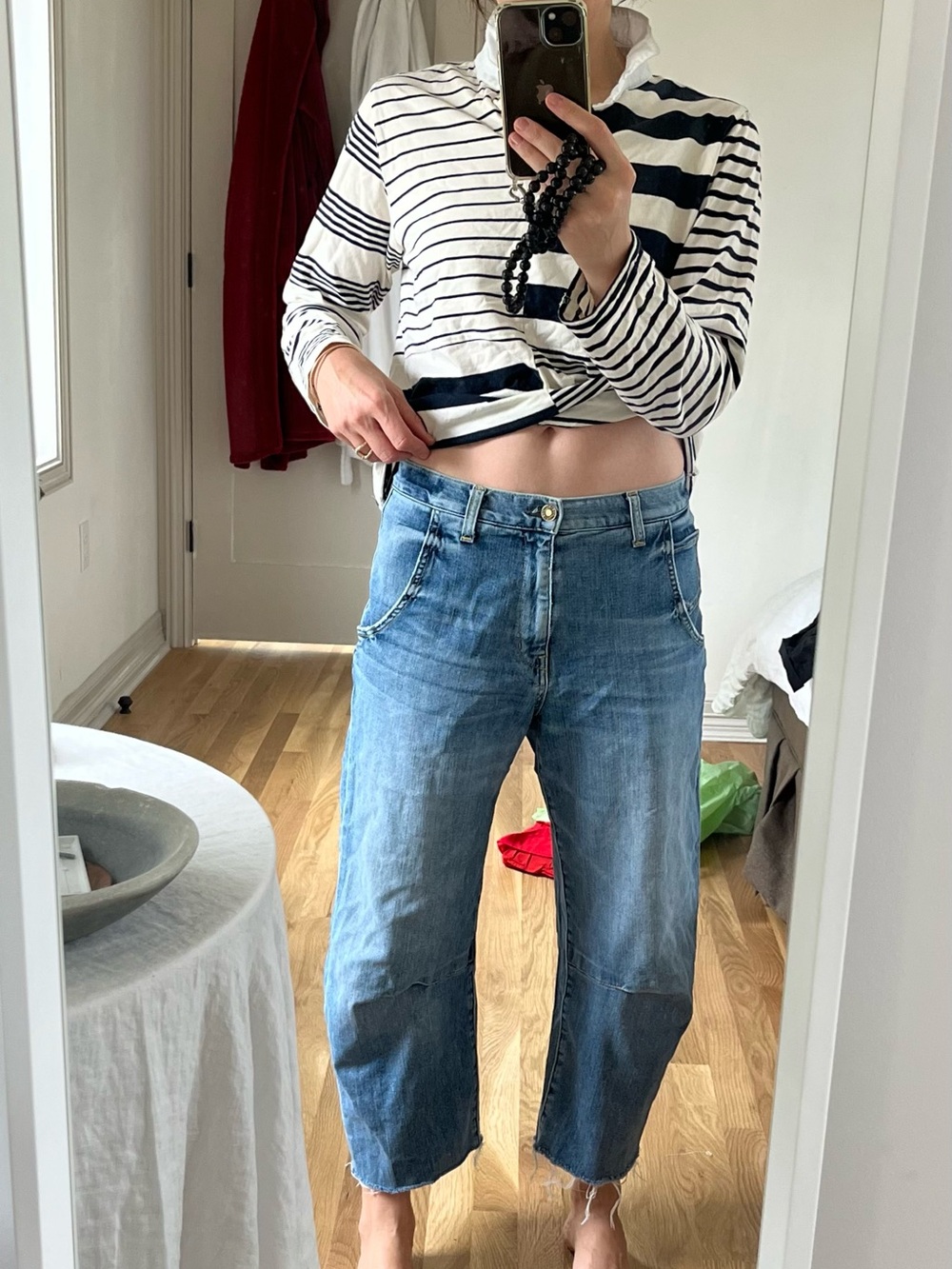 Nili Lotan Blue Relaxed Wide-Leg Jeans - Picture 2 of 7